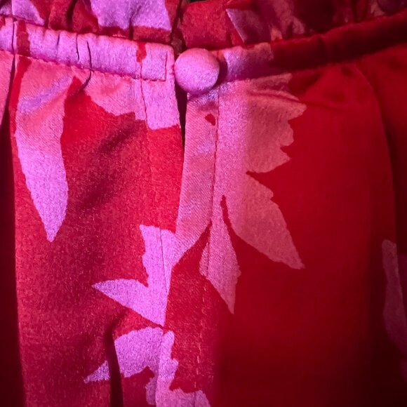 NWT Women's SugarLips Red & Pink Floral Long-Sleeve Blouse - Medium - Picture 2 of 4